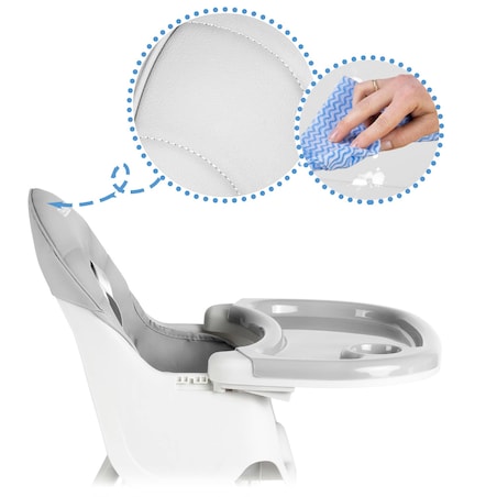 Krzesełko do karmienia dla dzieci Ricokids Milo składane szary 700000