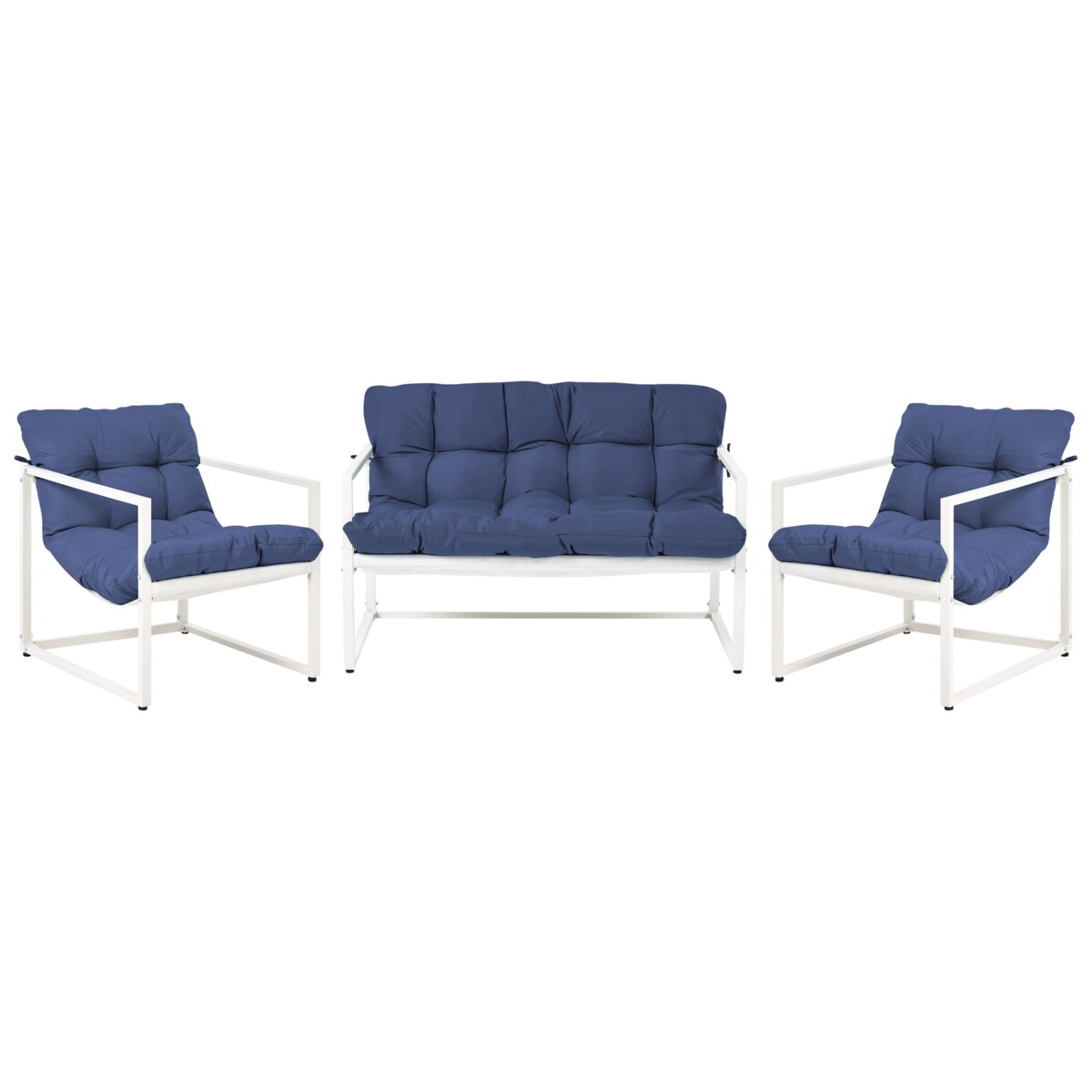 Zestaw ogrodowy ze stolikiem dla 4 osób GARDA Metal Niebieski