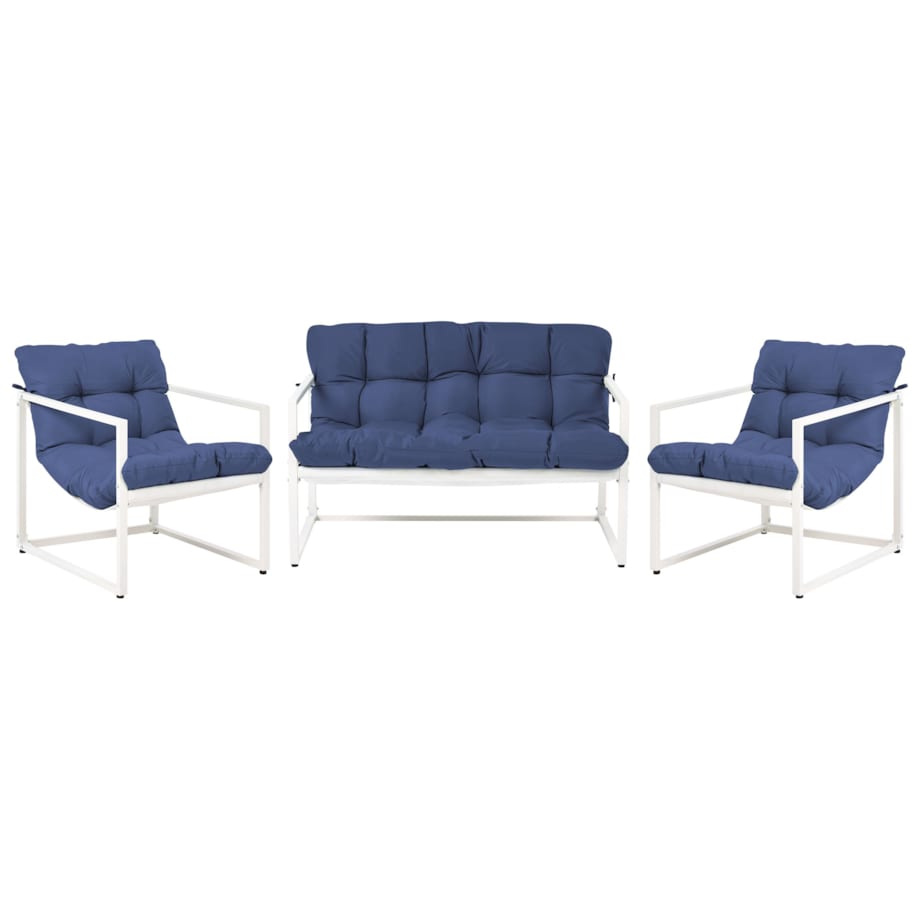 Zestaw ogrodowy ze stolikiem dla 4 osób GARDA Metal Niebieski