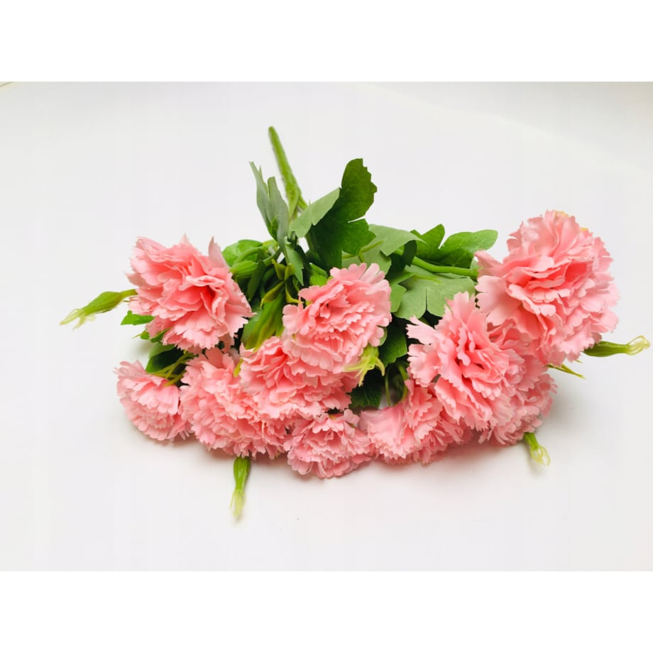 SZTUCZNE RÓŻOWE Goździki bukiet DEKORACJA STROIK WAZONU DONICZKI wiosna