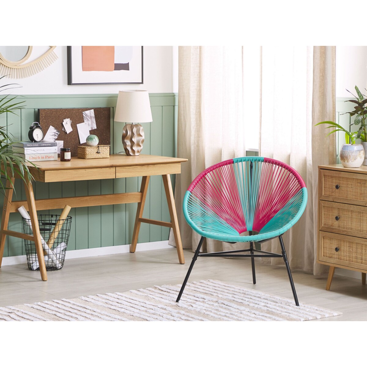 Krzesło z technorattanu różowo-niebieskie ACAPULCO