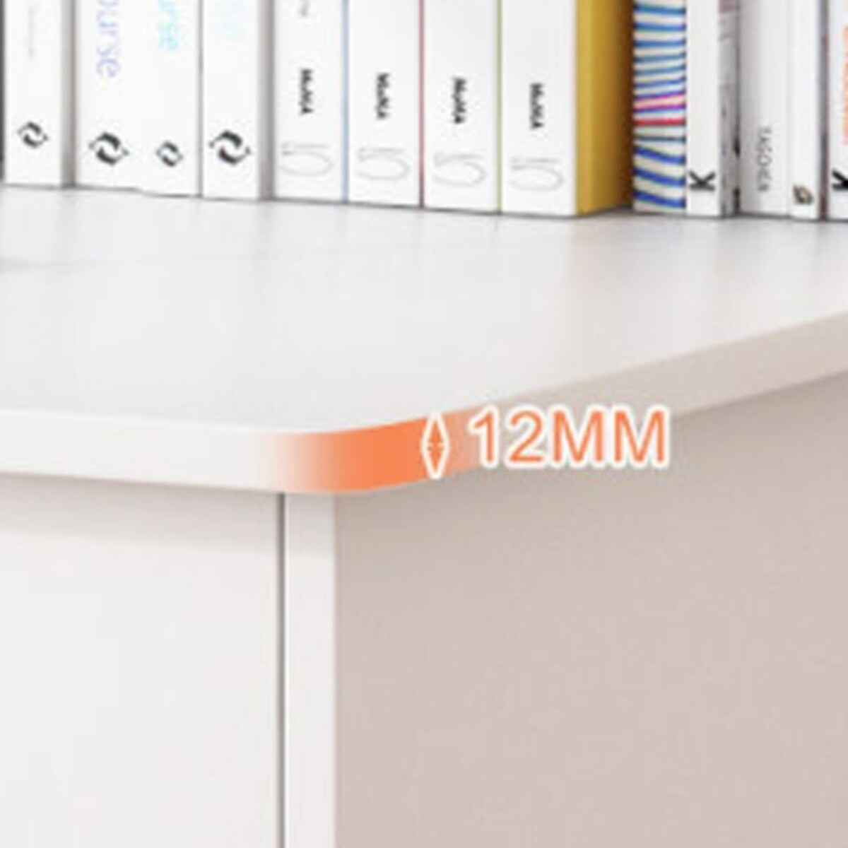 Biurko komputerowe białe loft pod laptop komputer skandynawski z 7 półkami