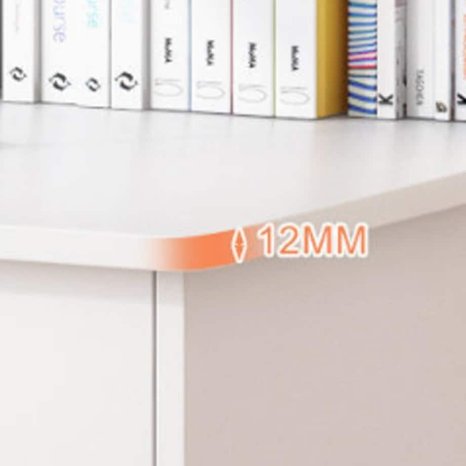 Biurko komputerowe białe loft pod laptop komputer skandynawski z 7 półkami