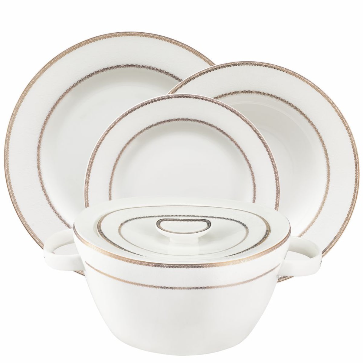 VILLA ITALIA Serwis obiadowy porcelanowy na 12 osób z wazą ARIANA