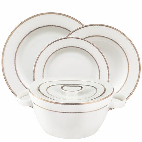 VILLA ITALIA Serwis obiadowy porcelanowy na 12 osób z wazą ARIANA