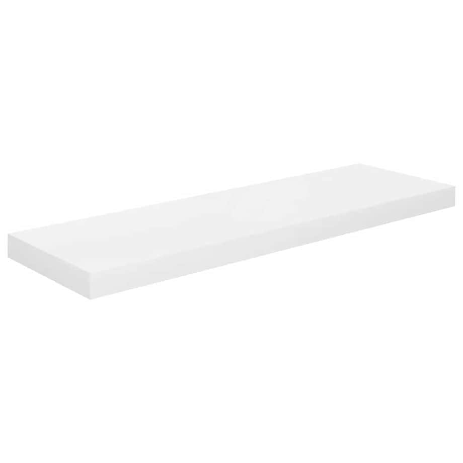vidaXL Półki ścienne, 4 szt, wysoki połysk, białe, 80x23,5x3,8 cm, MDF