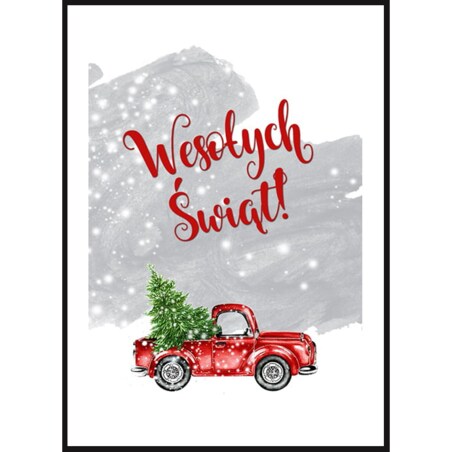 Poster Story, Plakat, Obraz - Wesołych Świąt, wymiary 21 x 30 cm