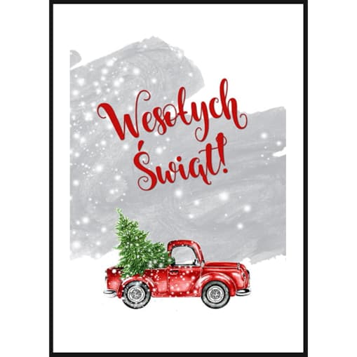 Poster Story, Plakat, Obraz - Wesołych Świąt, wymiary 21 x 30 cm