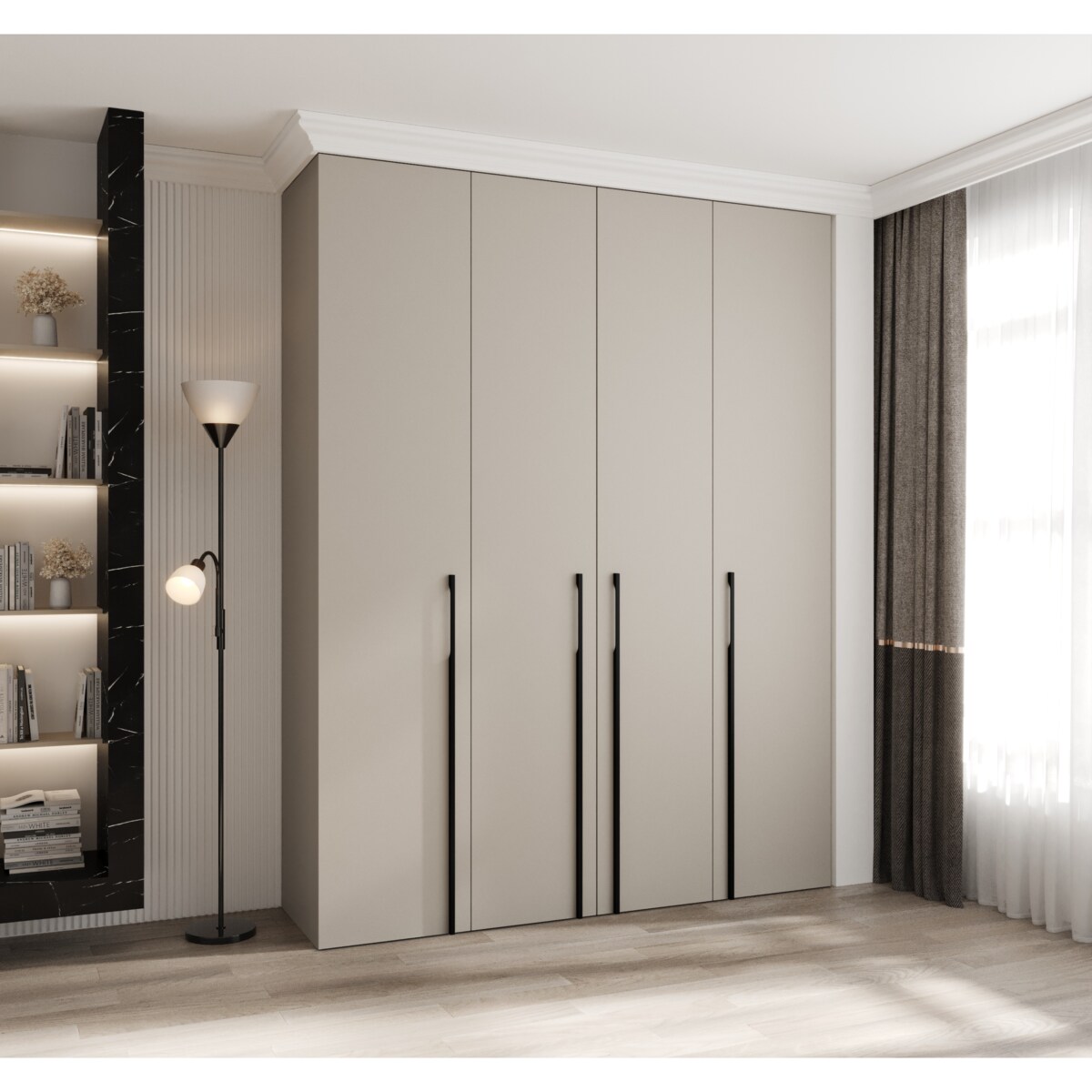 Szafa czterodrzwiowa Como 3 190 gł.50 kaszmir+czarny