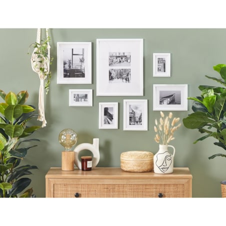 Galeria ścienna krajobrazy 7 ramek biała ZINIARE