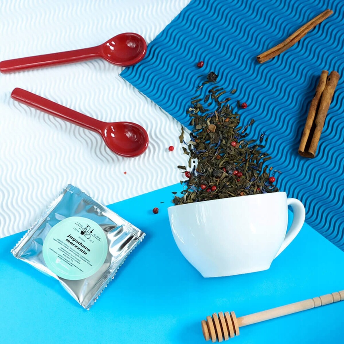 Herbata zielona JAGODOWE MARZENIE bławatek jagody rodzynki na prezent 120g - herbata liściasta sypana mieszanka napar susz