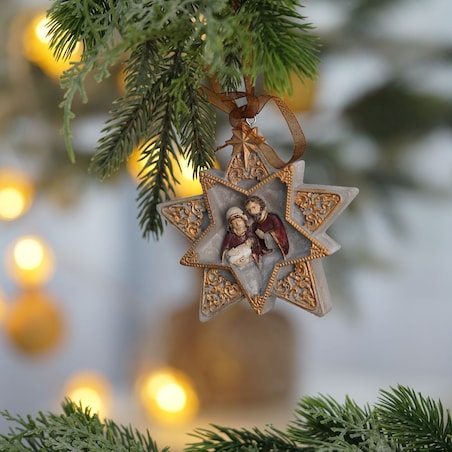 VILLA ITALIA Zawieszka gwiazda 9,5 cm HOLY FAMILY