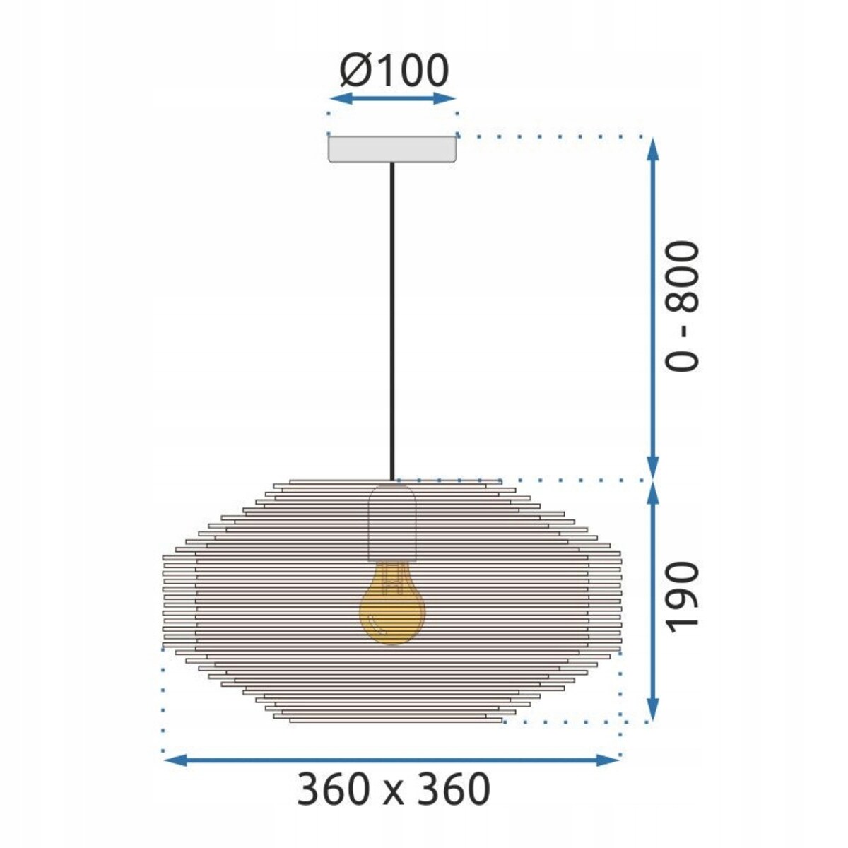 Lampa Wisząca Naturalna Boho Bambusowa Gniazdo