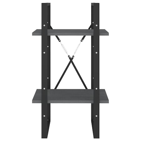 vidaXL Regał, 2 półki, szary, 40x30x70 cm, lite drewno sosnowe