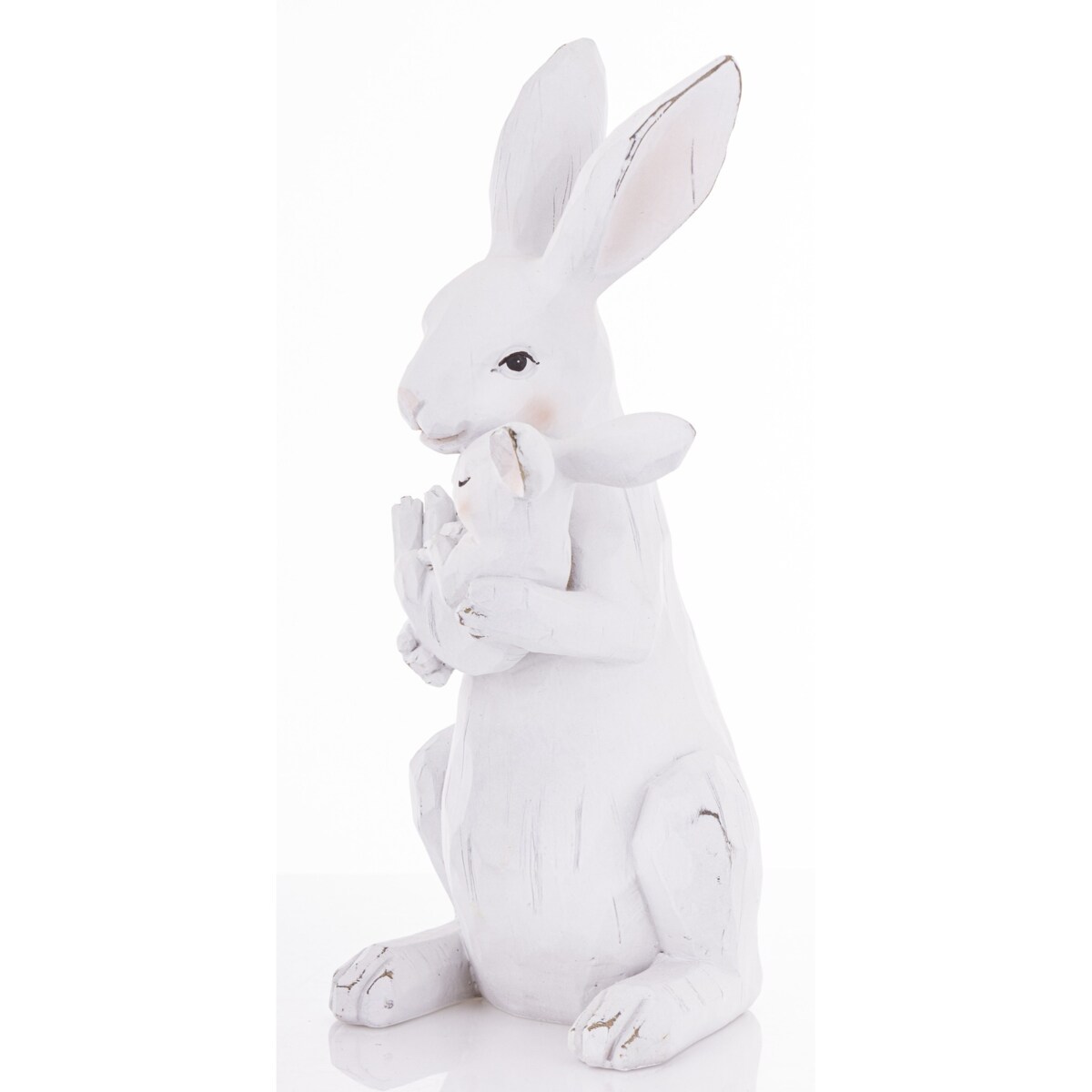 Dekoracja - króliczka z malcem w objęciach 32,5x13,5x18 cm