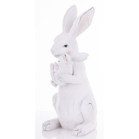 Dekoracja - króliczka z malcem w objęciach 32,5x13,5x18 cm