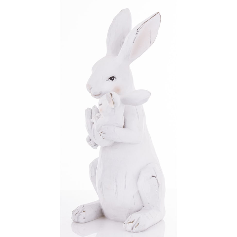 Dekoracja - króliczka z malcem w objęciach 32,5x13,5x18 cm