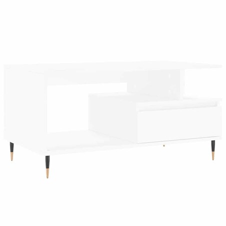 vidaXL Stolik kawowy, biały 90x49x45 cm, materiał drewnopochodny