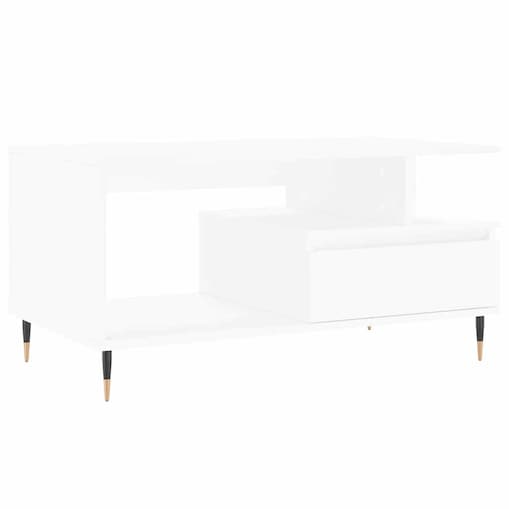 vidaXL Stolik kawowy, biały 90x49x45 cm, materiał drewnopochodny