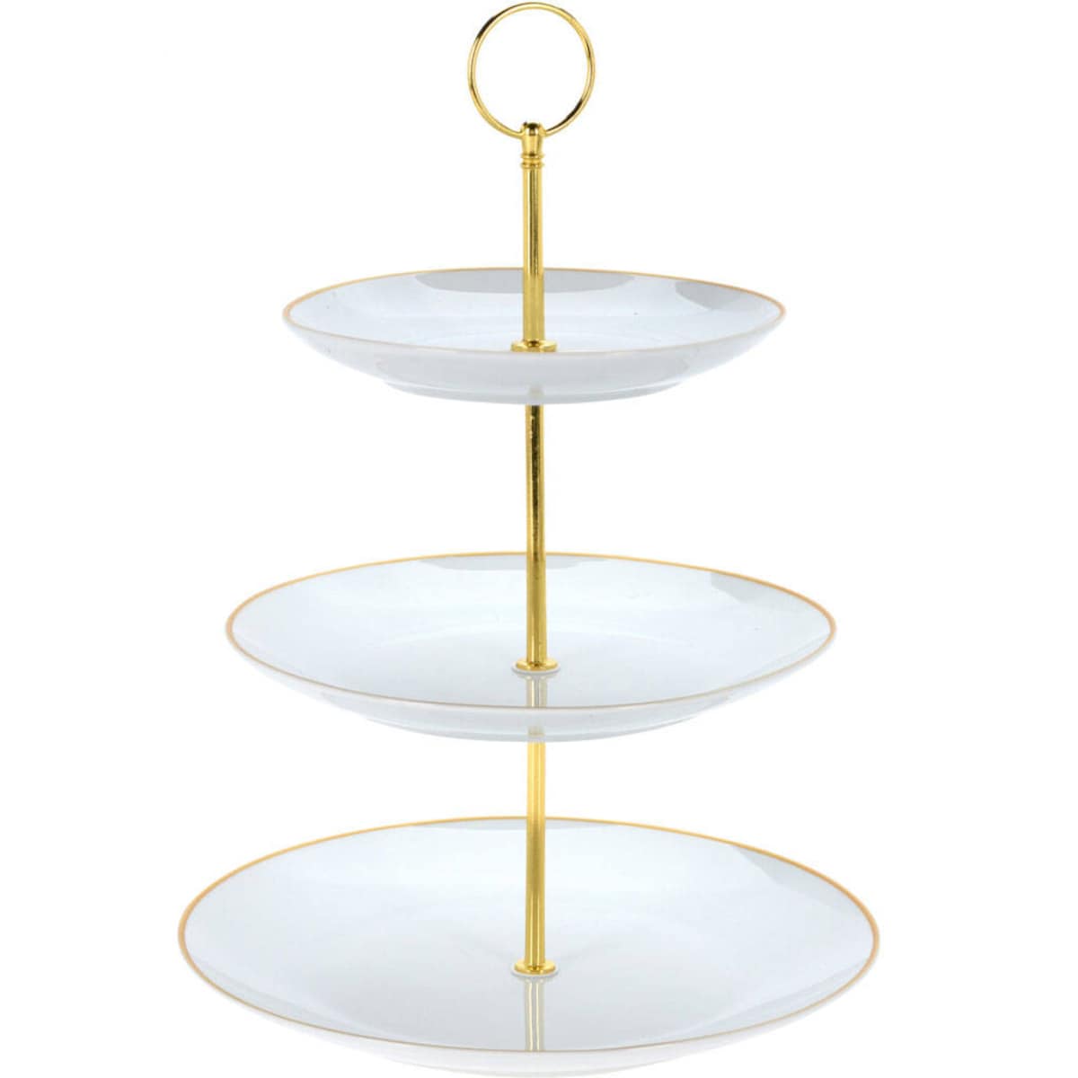 Patera na ciasto porcelanowa trzypoziomowa, EH Excellent Houseware