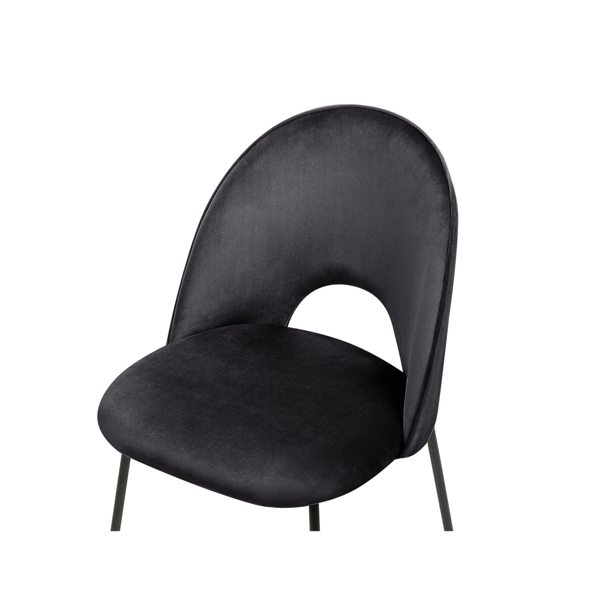 Zestaw 2 krzeseł do jadalni welurowy czarny COVELO