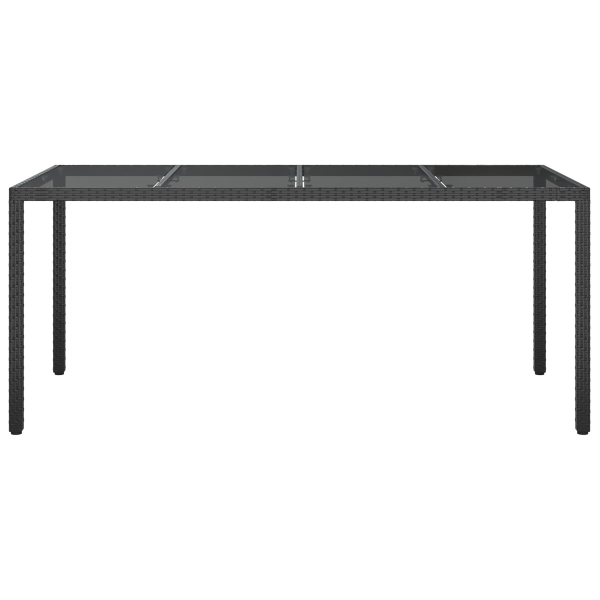 vidaXL Czarny stół jadalny ogrodowy 190x90x75 cm Polirattan