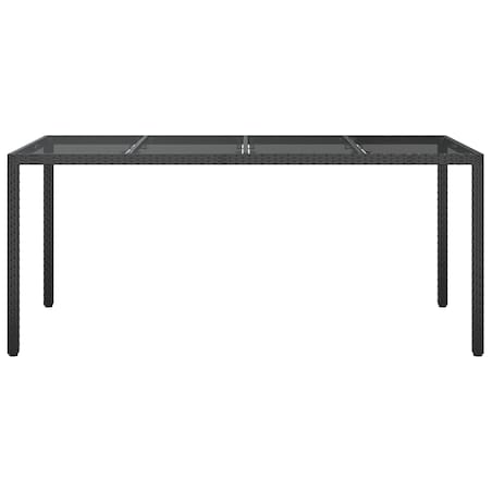 vidaXL Czarny stół jadalny ogrodowy 190x90x75 cm Polirattan
