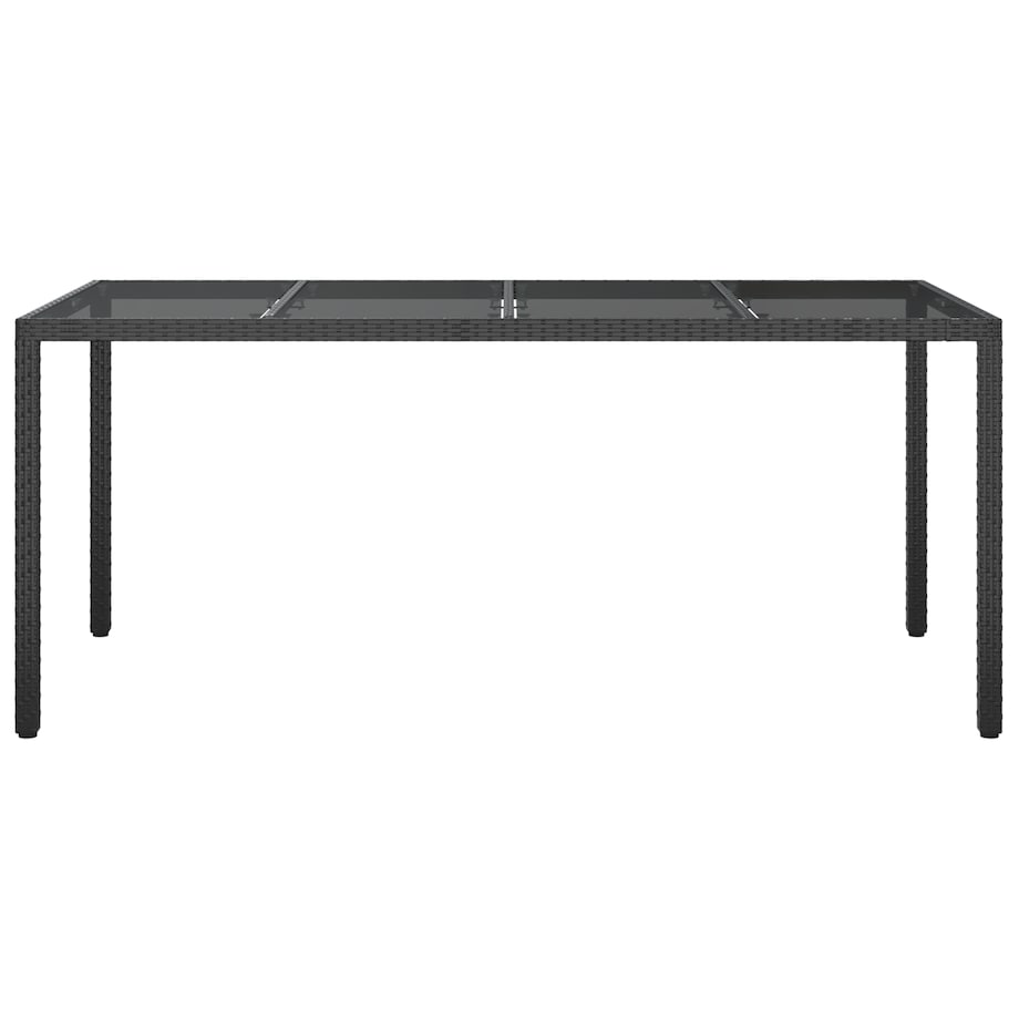 vidaXL Czarny stół jadalny ogrodowy 190x90x75 cm Polirattan