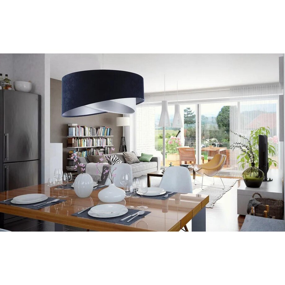 Lampa wisząca THUNDERCLOUD WHITE granatowa/srebrna