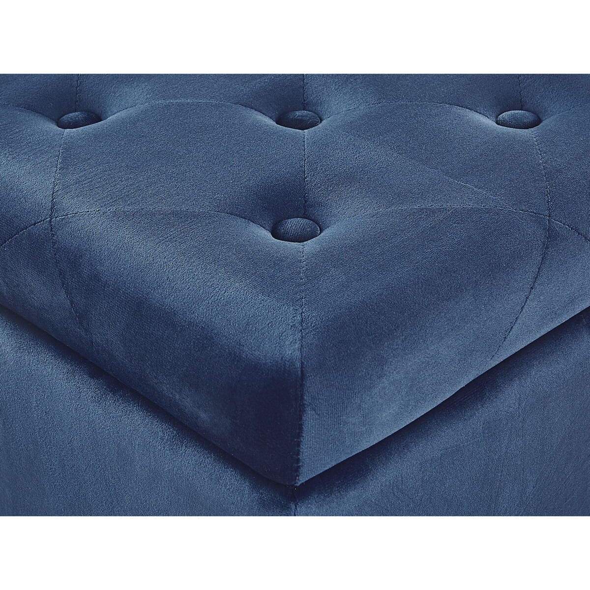 Puf ze schowkiem welurowy ciemnoniebieski LORETTO