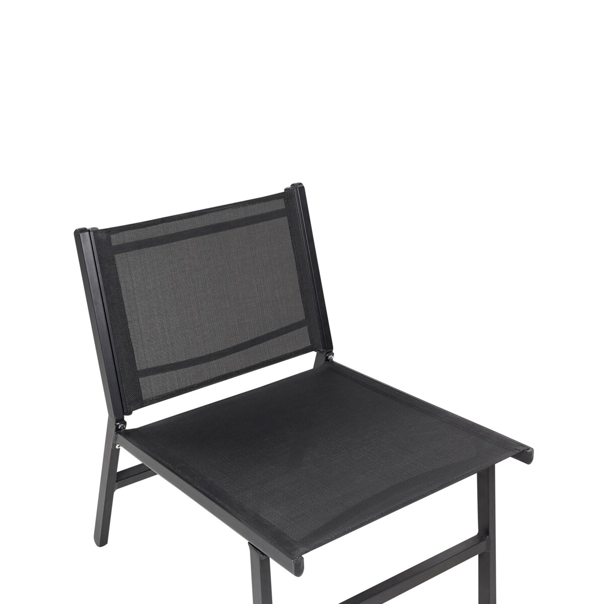 Krzesło ogrodowe z podnóżkiem czarne MARCEDDI