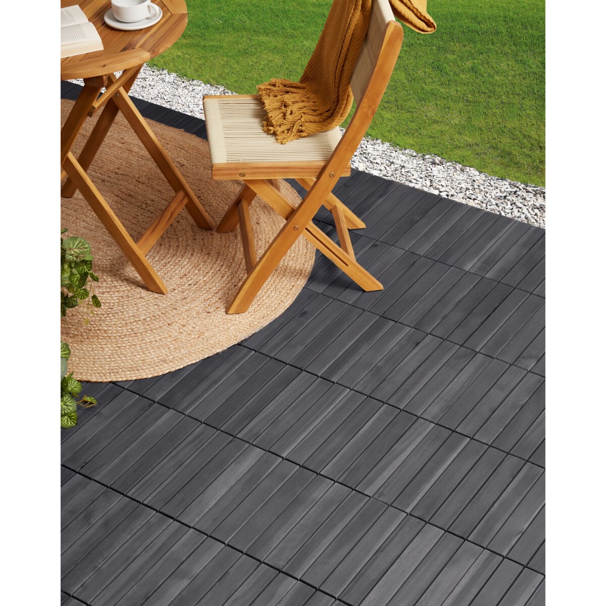 Płytki tarasowe ACCETTURA Certyfikowane drewno akacjowe Szary