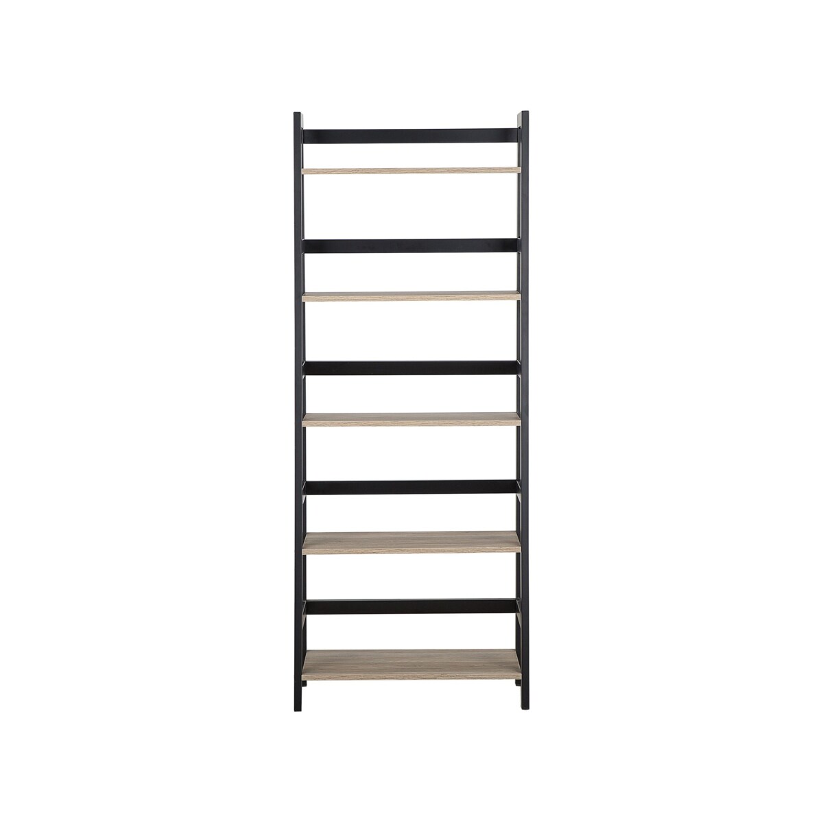 Regał 5 półek jasne drewno z czarnym CROYDON