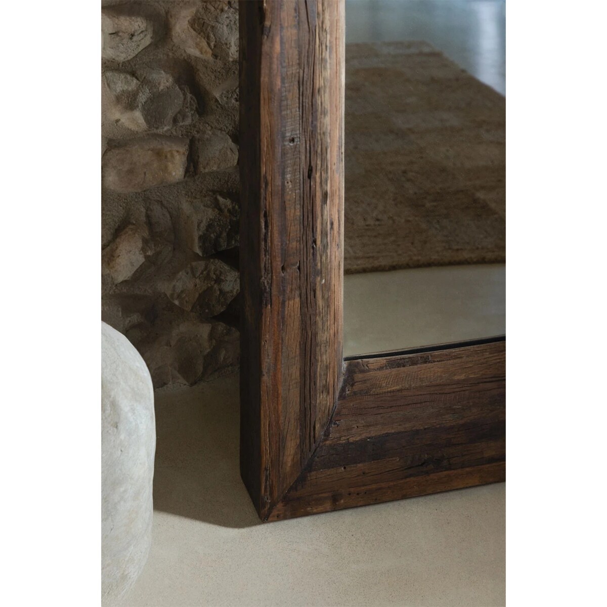 Prostokątne lustro z drewna z odzysku Juvira 110x220 cm