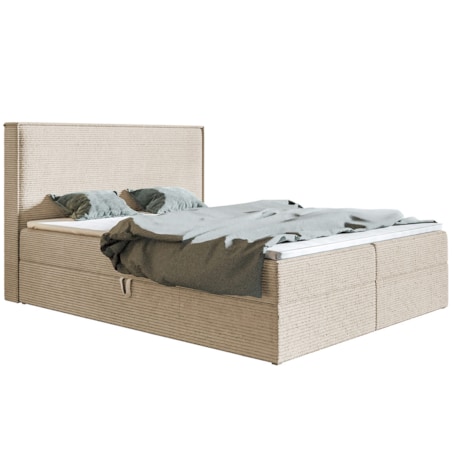 Łóżko kontynentalne FOX 9 160x200 tkanina Poso,tkanina - jasny beż
