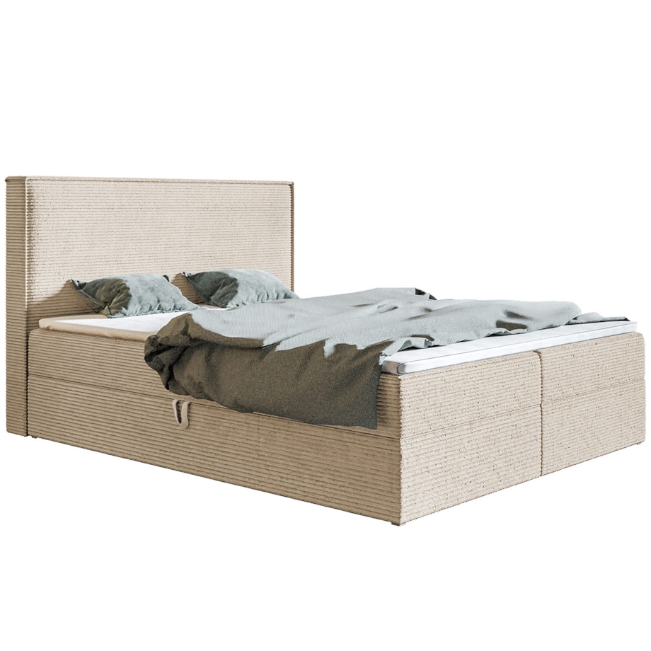 Łóżko kontynentalne FOX 9 160x200 tkanina Poso,tkanina - jasny beż