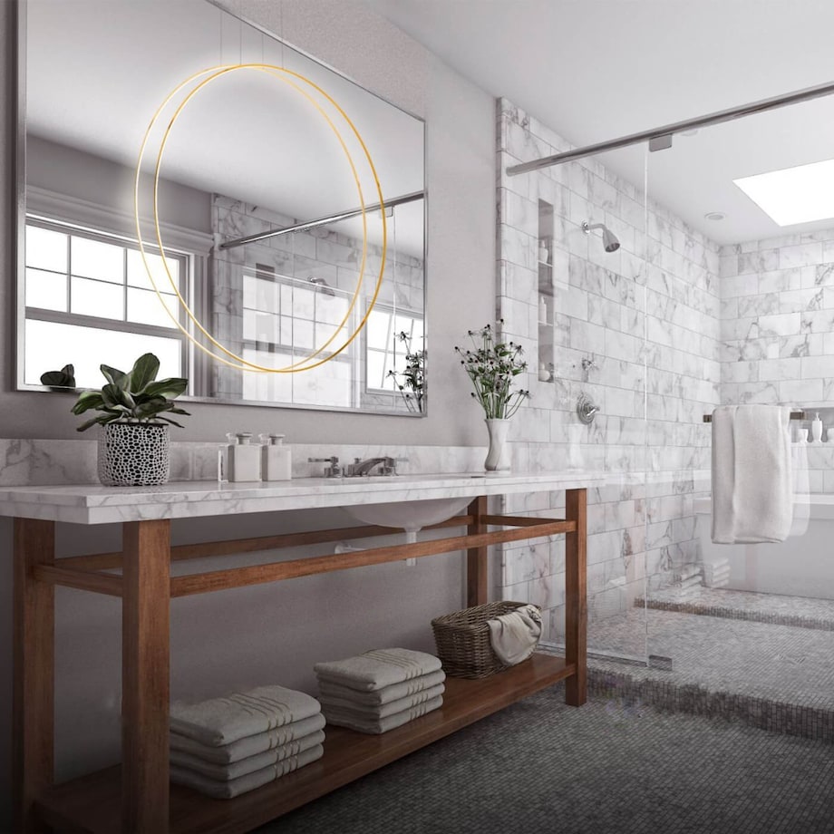 Lampa sufitowa wisząca Light Prestige Mirror złoty LED CCT 3000K/4000K/6000K (regulowana) 1 szt.