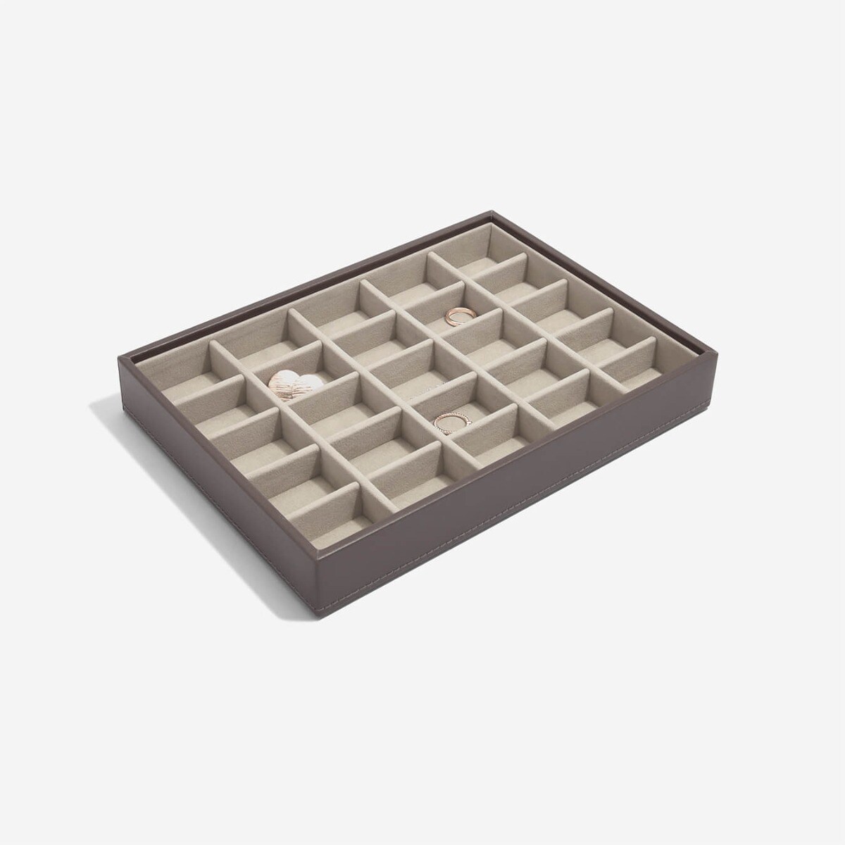 Szkatułka na biżuterię Stackers 25 komorowa classic szaro-beżowa