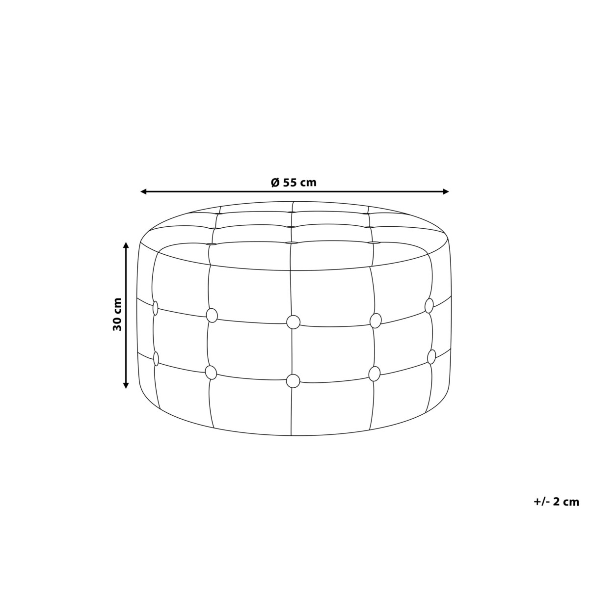 Puf welurowy ⌀ 55 cm beżowy TAMPA