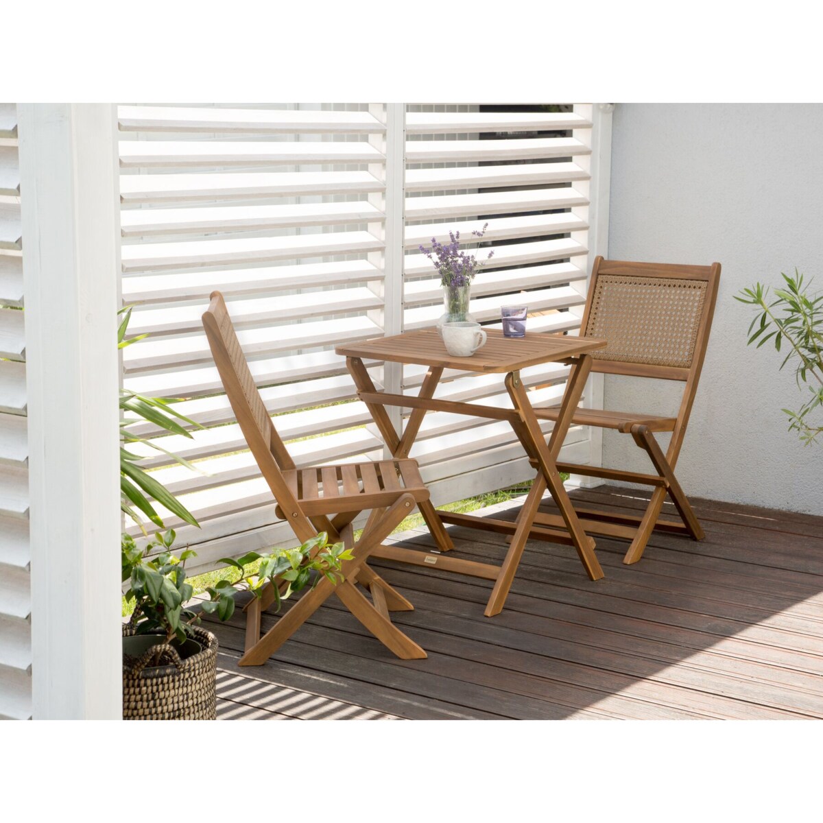 Zestaw mebli balkonowych Składane PARAGGI Certyfikowane drewno akacjowe Brązowy