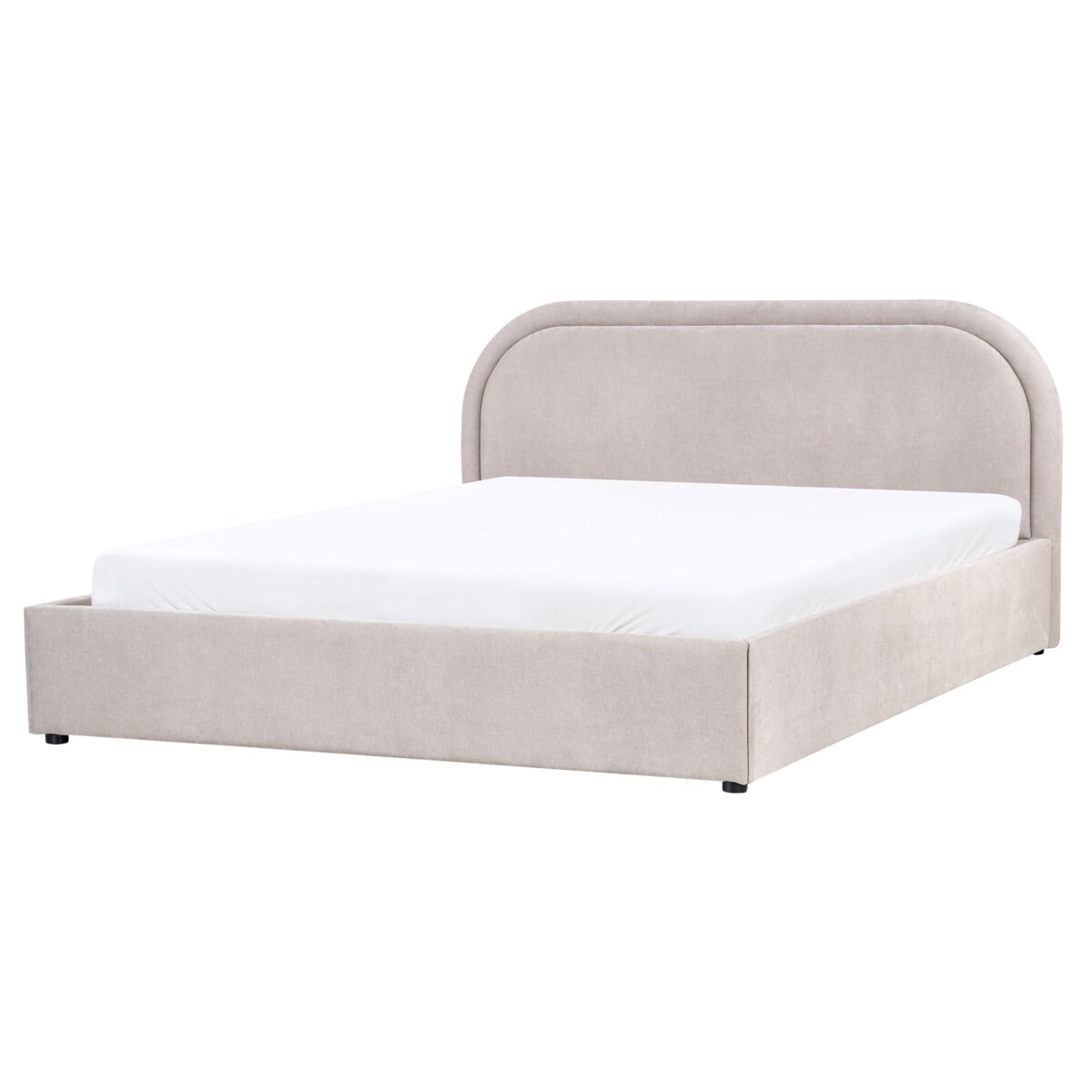 Łóżko z pojemnikiem QUILLIEN 160 x 200 cm Beżowoszary