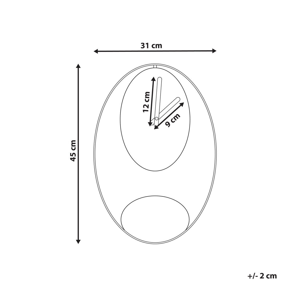 Zegar ścienny MANIGOD 32 cm Metal Czarny