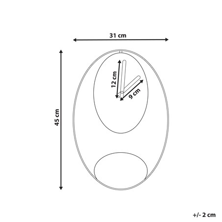 Zegar ścienny MANIGOD 32 cm Metal Czarny