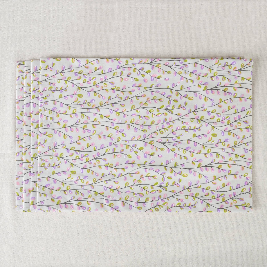 Powlekane podkładki plamoodporne Purple Catkins – komplet 4 szt.