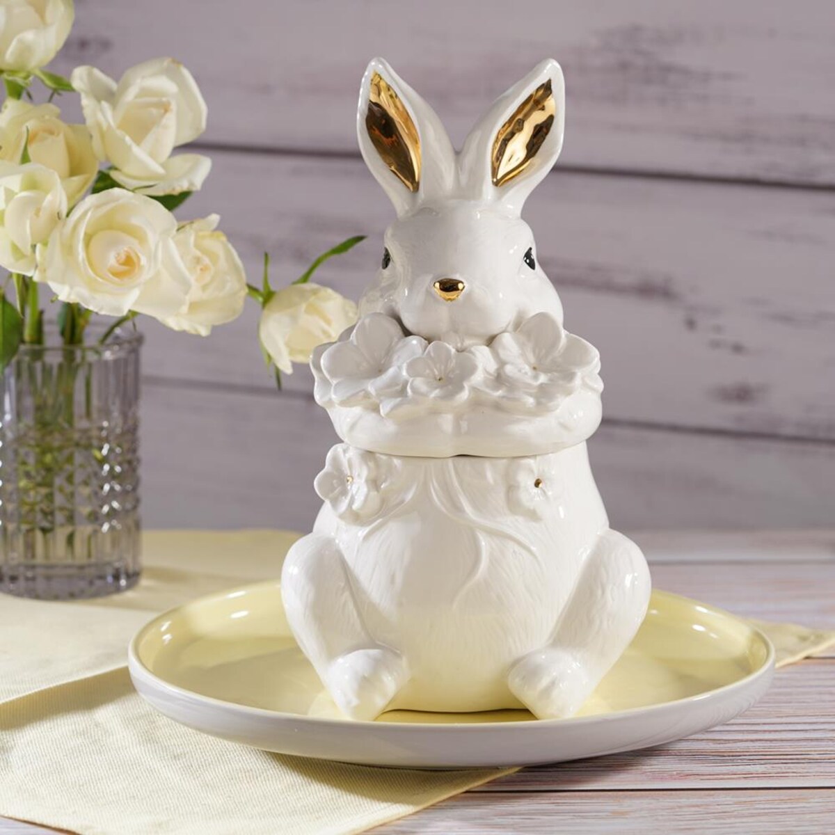 VILLA ITALIA Zając wielkanocny Pojemnik ceramiczny 25 cm BUNNY