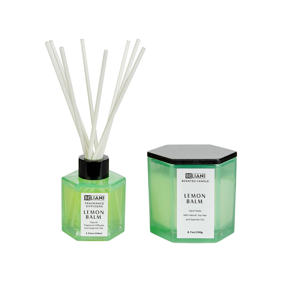 Zestaw zapachowy świeca sojowa i dyfuzor z patyczkami melisa CLASSY TINT