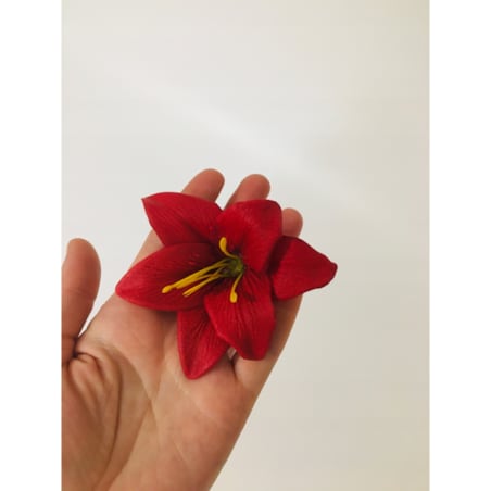 duży KWIATY MYDLANE lilia bordowa do bukietów stroika flower box podarunek