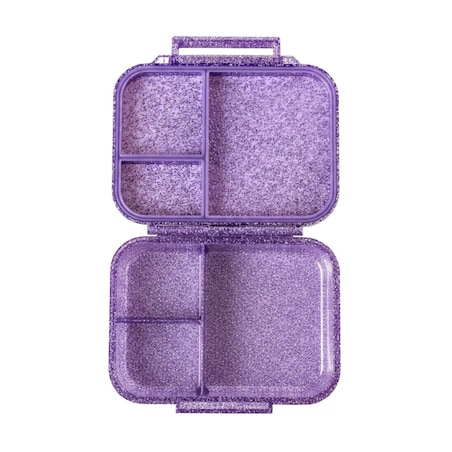 LEKKABOX GLAMOUR mały brokatowy lunchbox z przegródkami, Purple