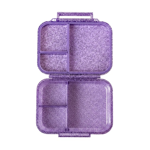 LEKKABOX GLAMOUR mały brokatowy lunchbox z przegródkami, Purple