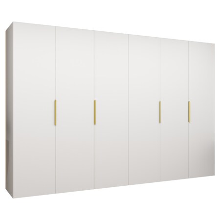 Szafa uchylna otwierana MARBELLA 1 300 wys. 202 cm Biały + u. Złoty